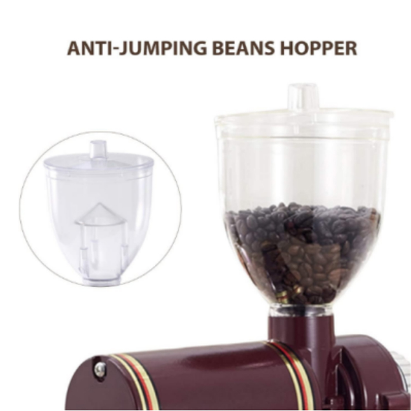 250g Anti-hopp Bean Burr Fin Grov tjockleksjustering Malning 8 växlar elektrisk kaffekvarn